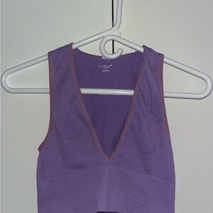 Purple V-Neck Sleeveless Top